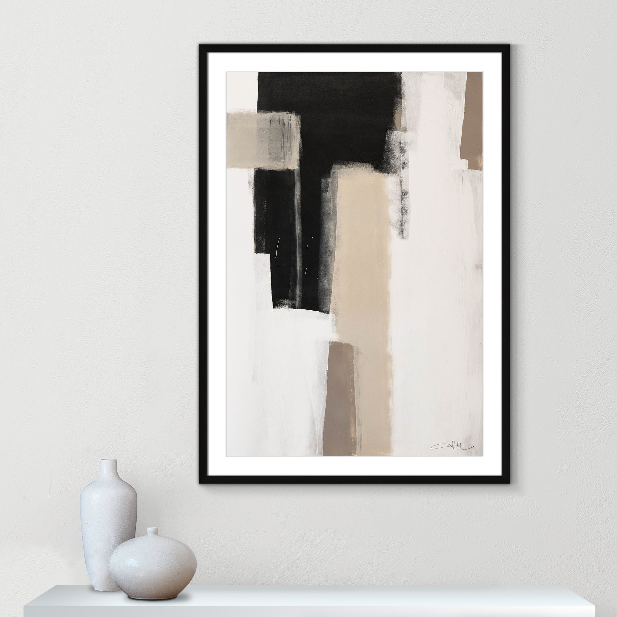 Giverny Earth Scapes I Print, 41.5" H x 29.5" W x 1.25" D, Black Single Picture Frame, Yes