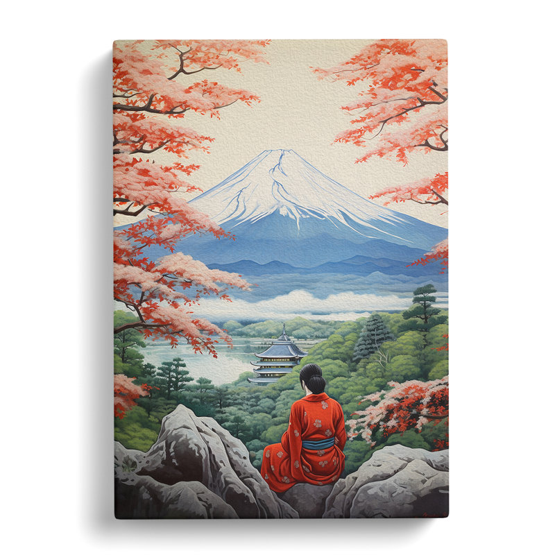 Mount Fuji Victorian Art - Wrapped Canvas, 60cm H x 40cm W x 3cm D
