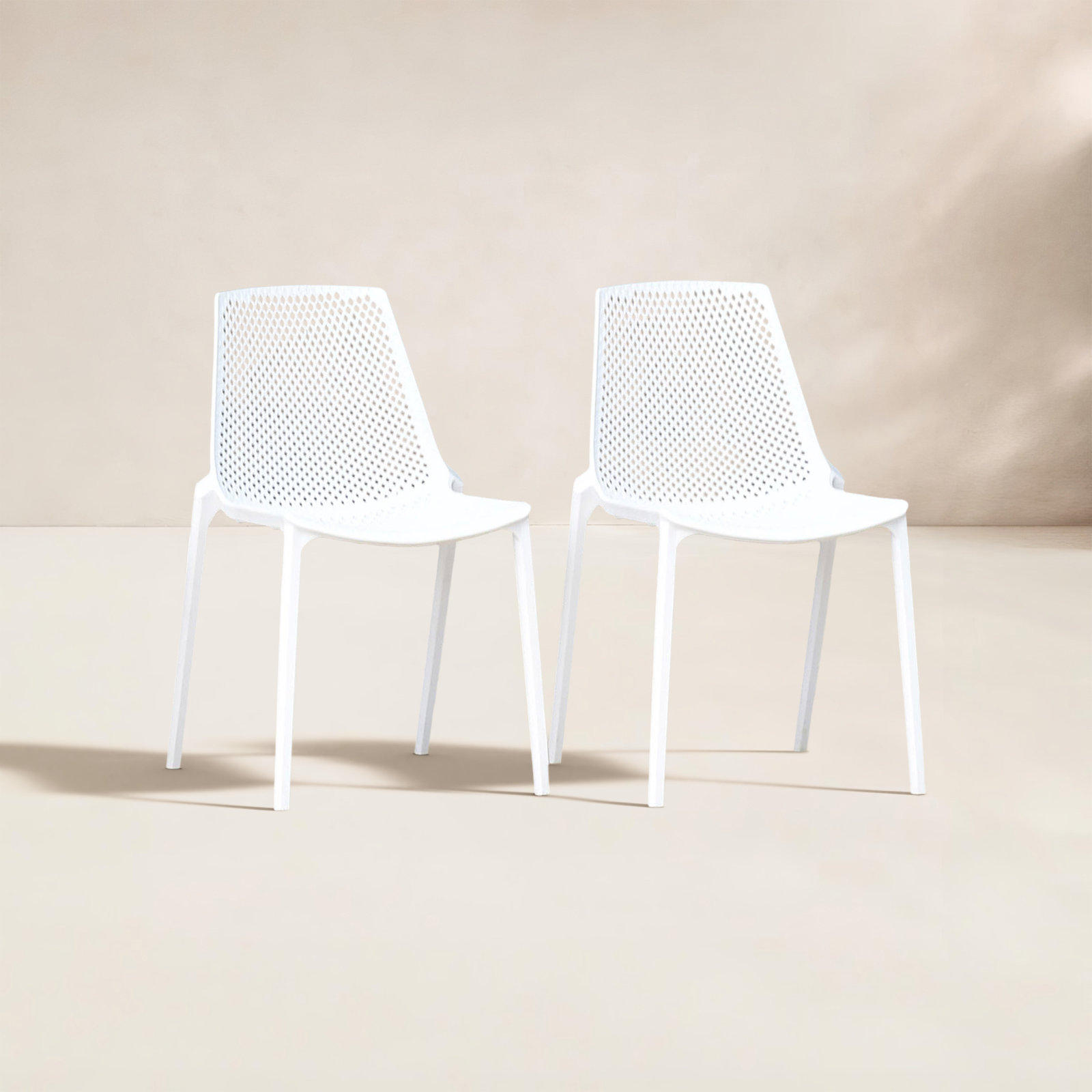Rafael Stackable Patio Side Chair, White