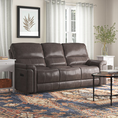 Janjire 84'' Faux Leather Power Reclining Sofa