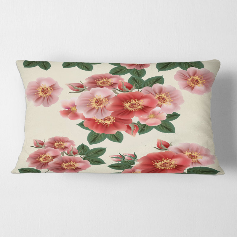 Housse et insert de coussin rectangulaire Roses