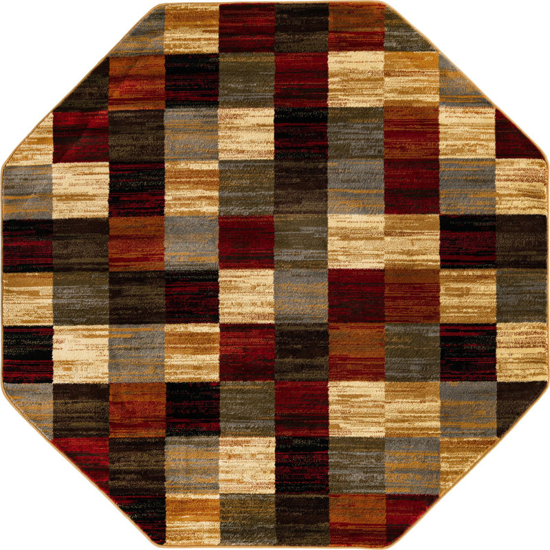 Tapis abstrait Adetomiwa, Octogone 6 pi 1 po x 6 pi 1 po