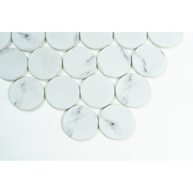 POIS BLANC STATUAIRE 12X12 MOSAIQUE (11TILES PAR BOITE)