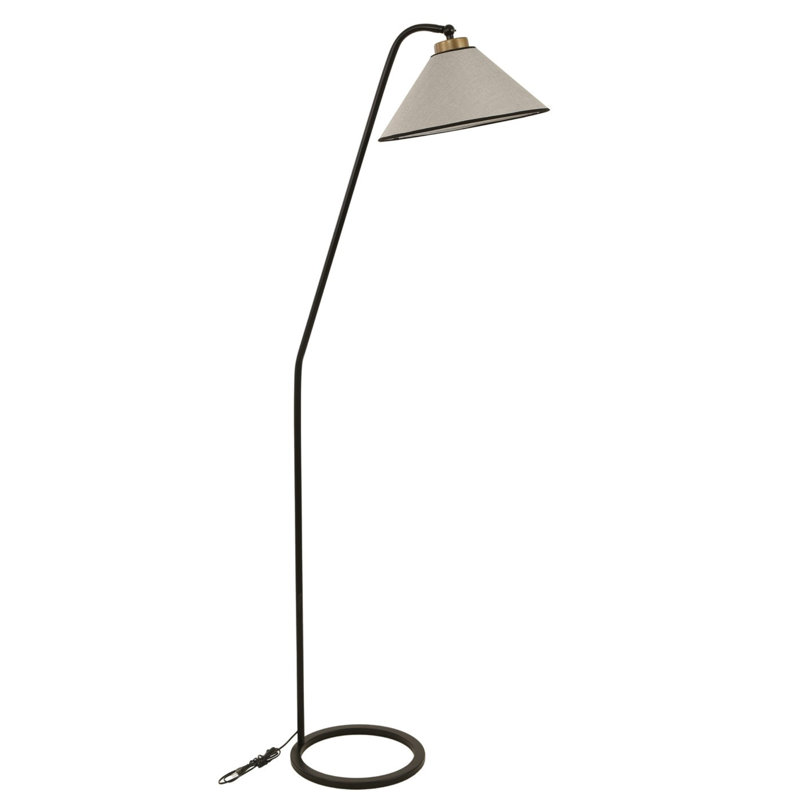 Élégante lampe sur pied scandinave, gris clair, d'une hauteur de 61,0 pouces | Corps en métal durable avec peinture électrostatique séchée au four | Douille E27, 40 W maximum | Parfait pour les salons modernes et les coins de lecture confortables, conception élégante