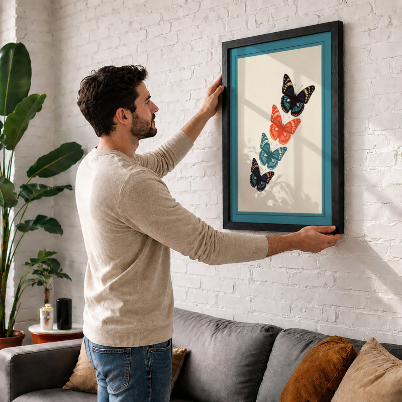 Butterfly Specimens Botanical - Framed Print, Unframed, A4 - 29.7 x 21.0 cm