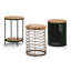 Lora Solid Wood Drum End Table-1633382947