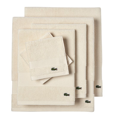 Lacoste Heritage 6PC Cotton Bath Towel Set, 100% Supima Cotton, Micro-Fresh® Anti-Microbial