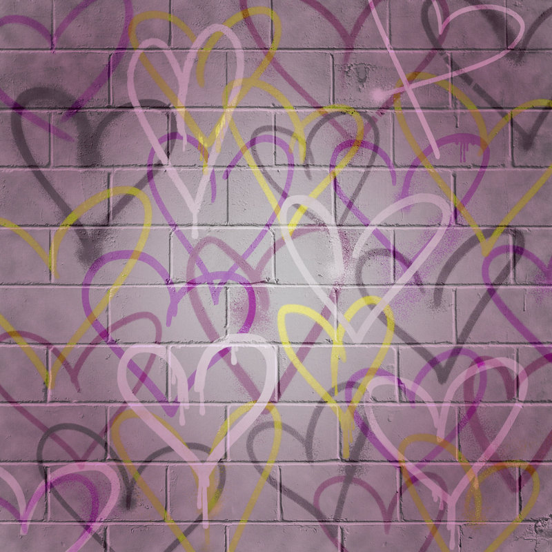 Graffiti Hearts II, H 36 po x l 36 po