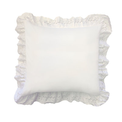 Fresh Ideas Ruffled Reversible Throw Pillow In Ivory