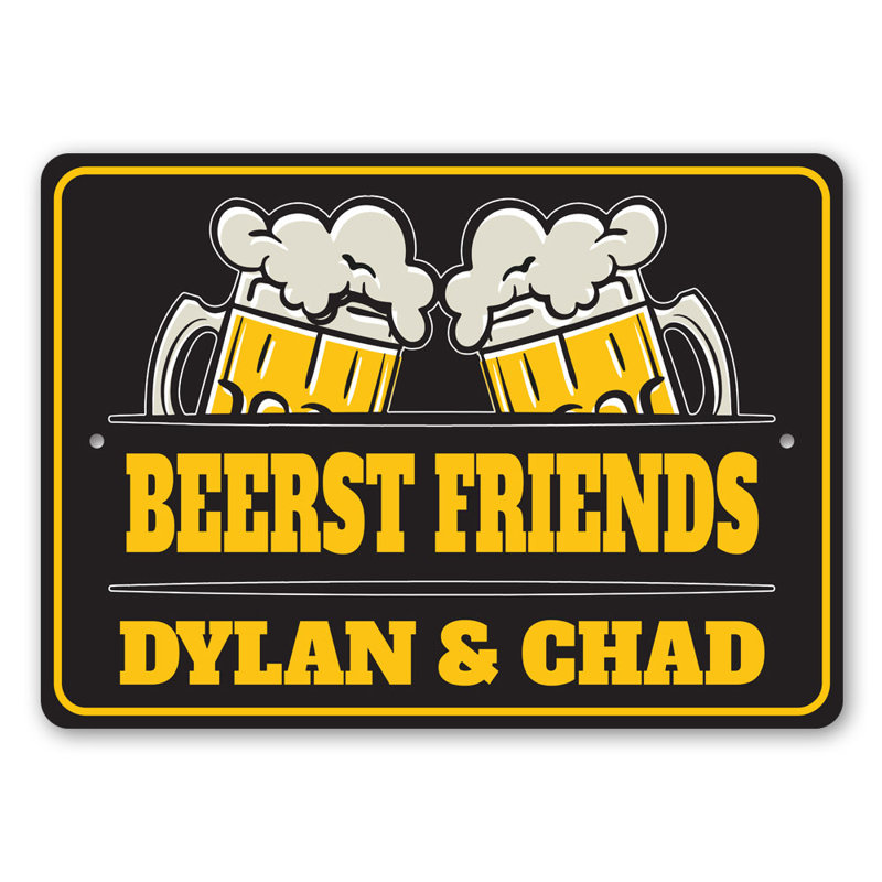 Plaque Beerst Friends, H 10 po x l 14 po x P 0,04 po