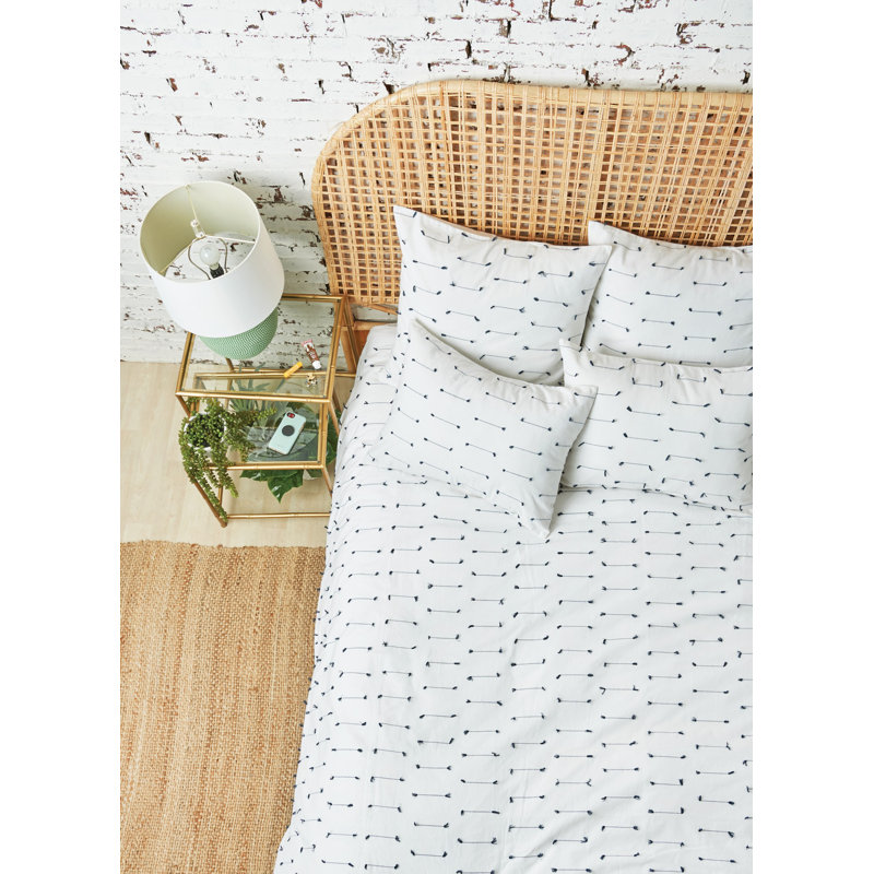Housse de couette réversible en coton Mel White