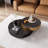 Modern Coffee Table with Mirror Black Glass Top and Stainless Steel Frame, Stylish and Durable for Living Room