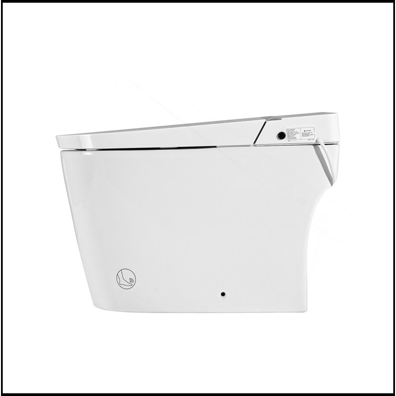 Smart Toilet Bidet Combo With Foot Sensor Open Cover/Seat, LED Display, Self-Cleaning Nozzle, Heated Seat, Night Light, Knob Control, Soft Close, Auto Flush, With Remote Control