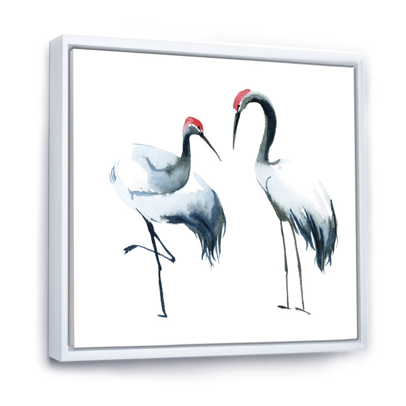 Deux ombrelles noires et blanches - Peinture sur toile, H 36 po x l 36 po x P 1,5 po, Cadre blanc