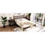 Grand lit avec tête de lit en forme de gourde, style rétro, lit en bois de style noyer, aucun sommier requis, fabrication en bois,
