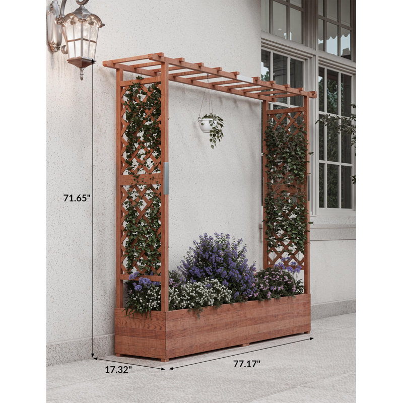 Wood Raised Garden Bed, 182cm H x 196cm W x 44cm D