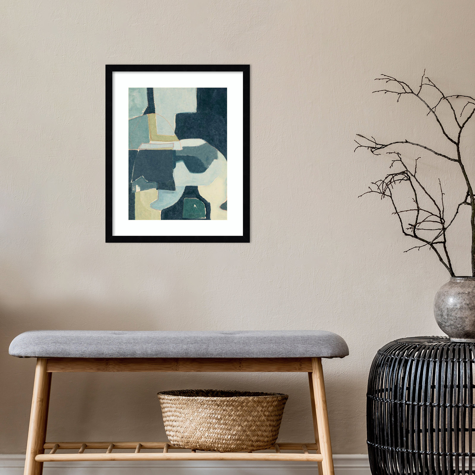 Blue Note III Print by Rob Delamater, Black Framed, 21" H x 17" W x 1" D