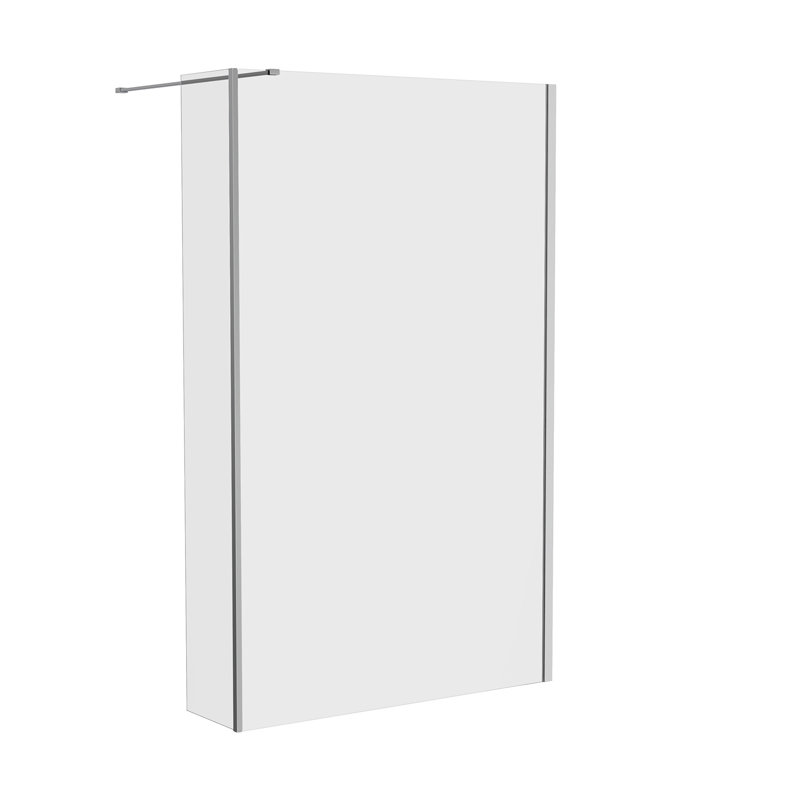 Walk In Shower Enclosure Wet Room 1200mm Glass Screen with 300mm Return Panel, Chrome