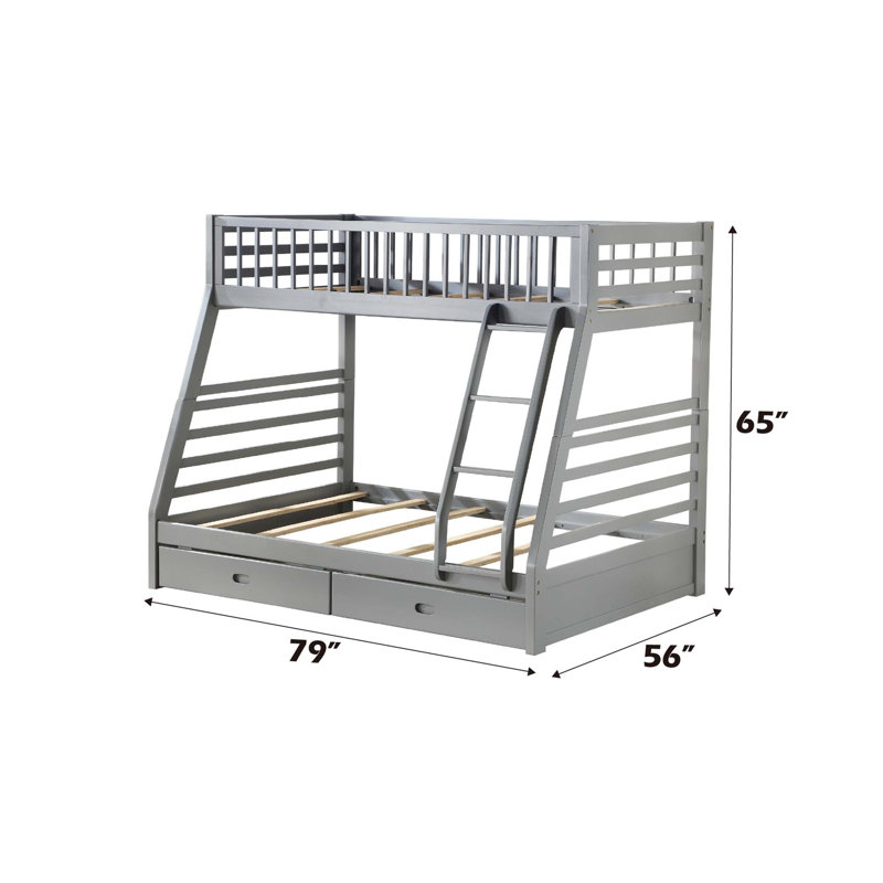 Jason Bunk Bed W/Storage, Gray