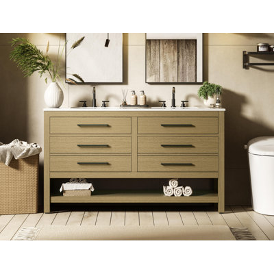 Meuble-lavabo double 60 po_Moderne_VF60560