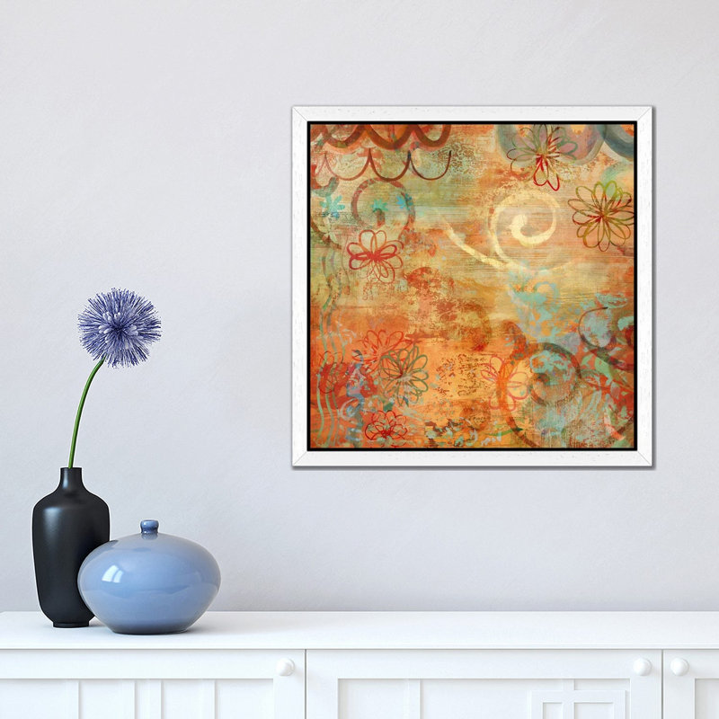 Happy Days I by Emily Dunn - Print on Canvas, 66.04 cm H x 66.04 cm W, White Floater Framed
