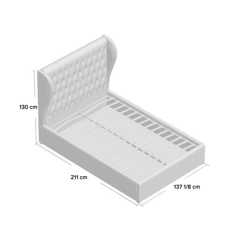 Ryalson Upholstered Ottoman Storage Bed, Double (4'6), Platinum
