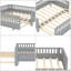 Base de lit convertible simple à double - lit plateforme en bois massif avec garde-corps gris-68980100-68980101
