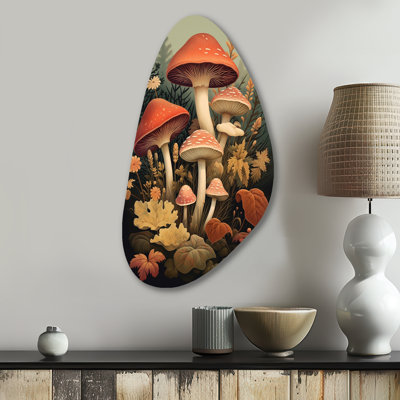 Linton - champignon automnal, art mural en métal asymétrique