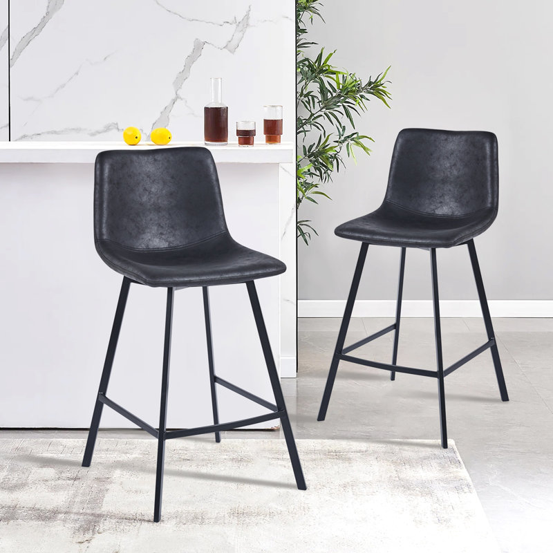 Asha 26" Bar Stool, Black