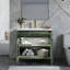 Lavabo de salle de bain de style Mid-Century avec verre à motif et bande lumineuse à capteur de mouvement, lavabo de salle de bain autoportant Farmhouse avec rangement, meuble-lavabo haut de gamme (robinet non inclus)-1637250703-1637250700