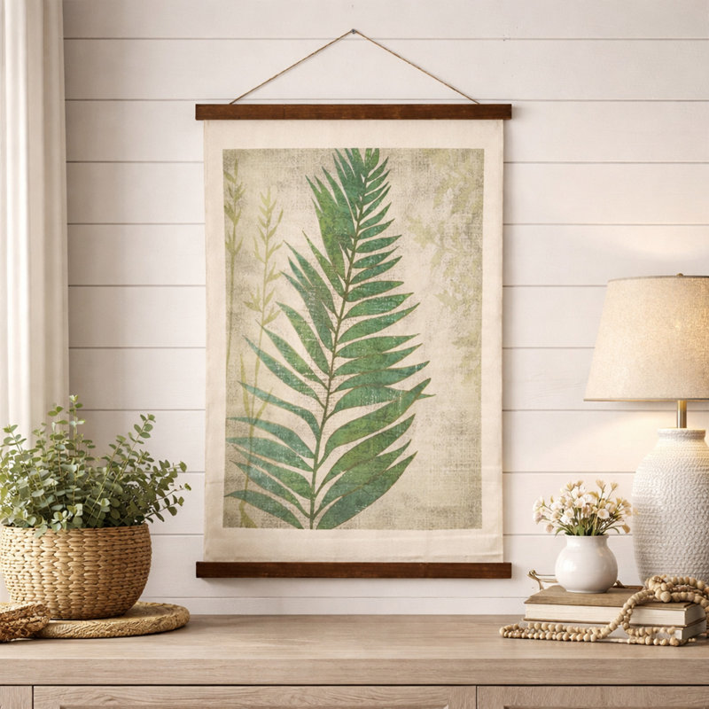 Fern Leaf Scroll Cotton Tapestry