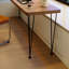 Bureau en L en bois massif avec base en métal-1797115821