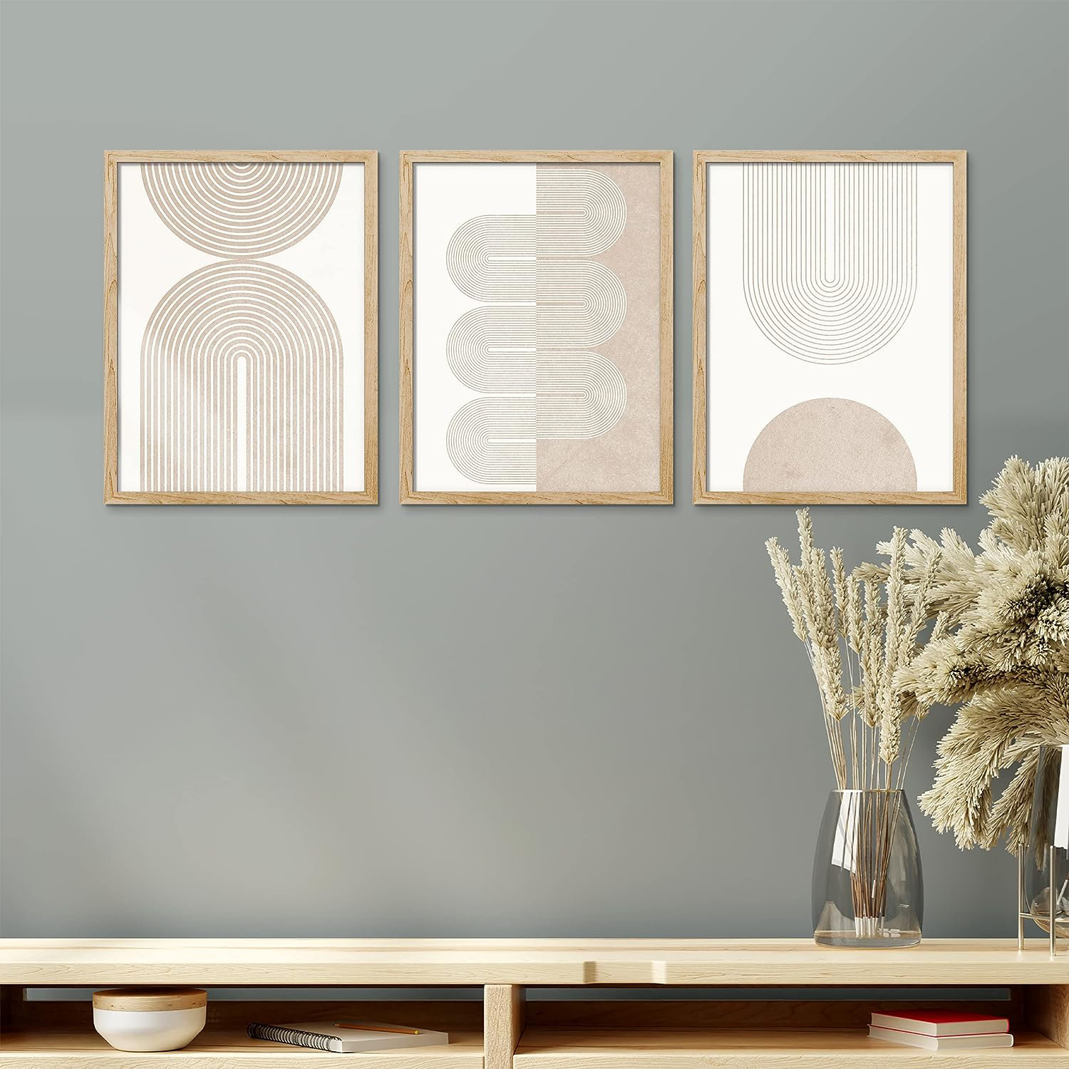 IDEA4WALL Framed Set Geometric Duotone Tan Spiral Waves Shapes Wall Art,  Set Of 3 Abstract Illustrations Wall Decor Prints, Nordic Wall Décor For Living  Room, Bedroom 3 Pieces | Wayfair, image size:1500x1500