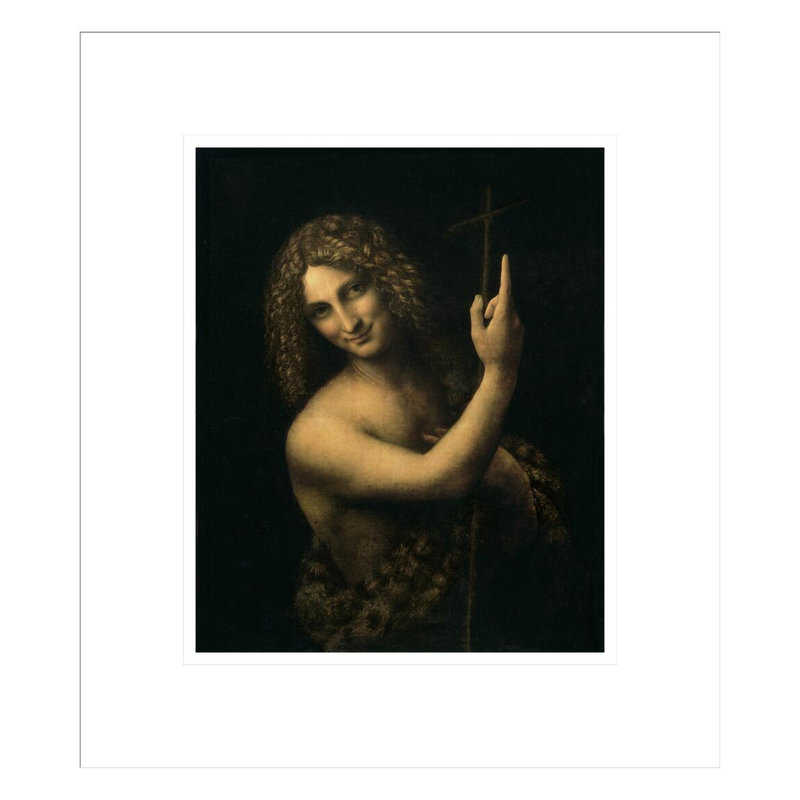 «St. John the Baptist» par Leonardo da Vinci - estampe numérique encadrée, H 15,64 po x l 13,75 po