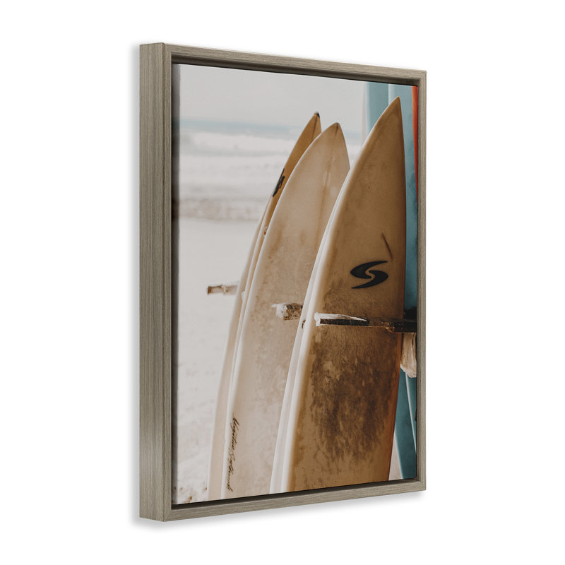  Art mural sur toile flottant encadré, planches de surf par LSR Design Studio, H 21 po x l 17 po