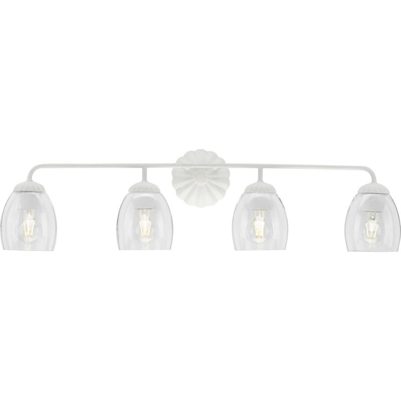 Quillan Dimmable Vanity Light, 4, White Plaster