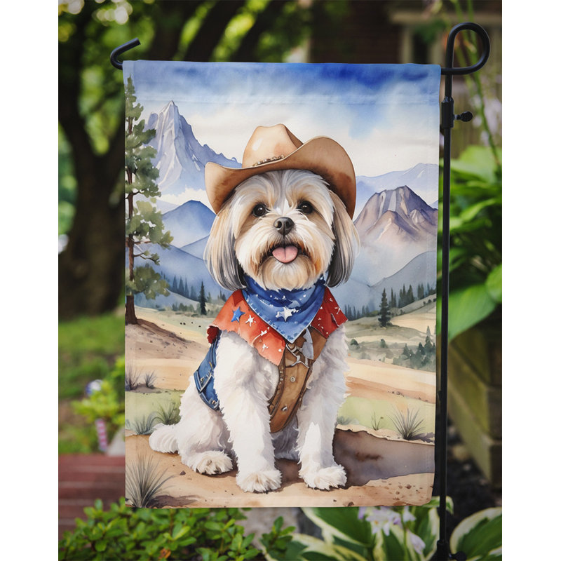 Drapeau Cowboy Welcome Garden, Lhasa Apso