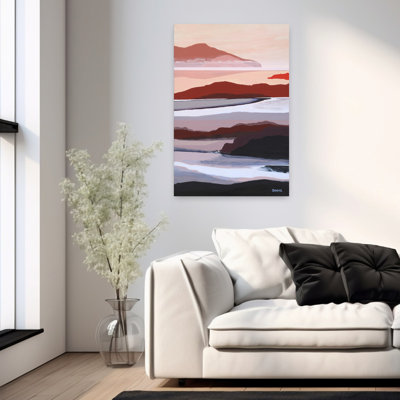 Art contemporain contemporain, paysage de plage abstrait