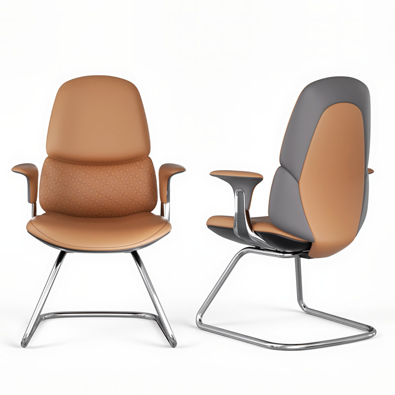Genuine Leather Executive Chair，Home Desk Chair, Brown