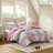 4-Piece Full/Queen 4pcs Quilt Set,Pink