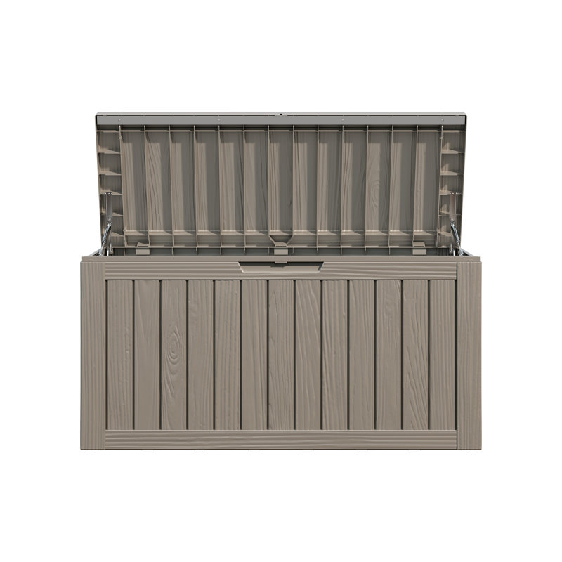 80 Gallon Water Resistant Resin Lockable Deck Box, 23.23" H x 46.26" W x 18.7" D, Brown