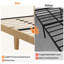 Base de lit simple en bois de rotin avec lumière DEL et tête de lit naturelle, support de lattes en bois robuste, aucun sommier requis-758773535