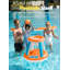Ensemble gonflable de flotteur pour piscine, filet de basketball et cerceaux, orange-97843304