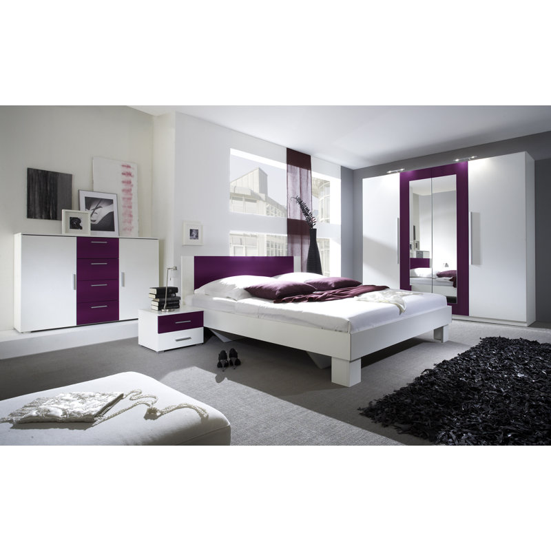 Adlington Piece Bedroom Set, European Super King, White/Black Walnut