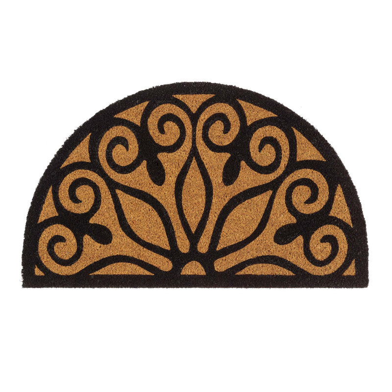Indoor / Outdoor Coir Mat Scroll Half Moon