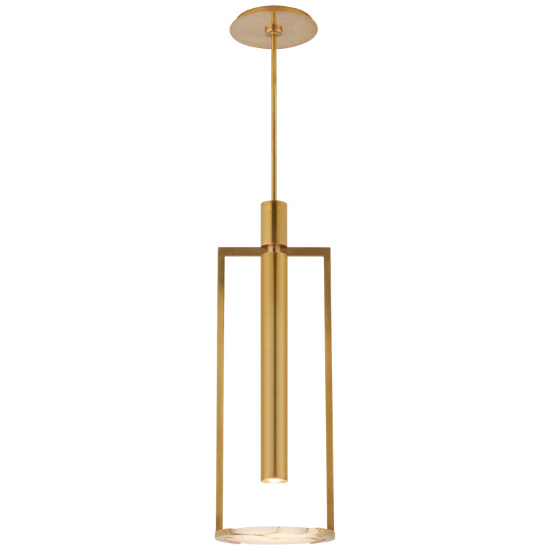 Kelly Wearstler Melange Medium Floating Disc Pendant, Antique-Burnished Brass, 30" H x 10.25" W x 10.25" D