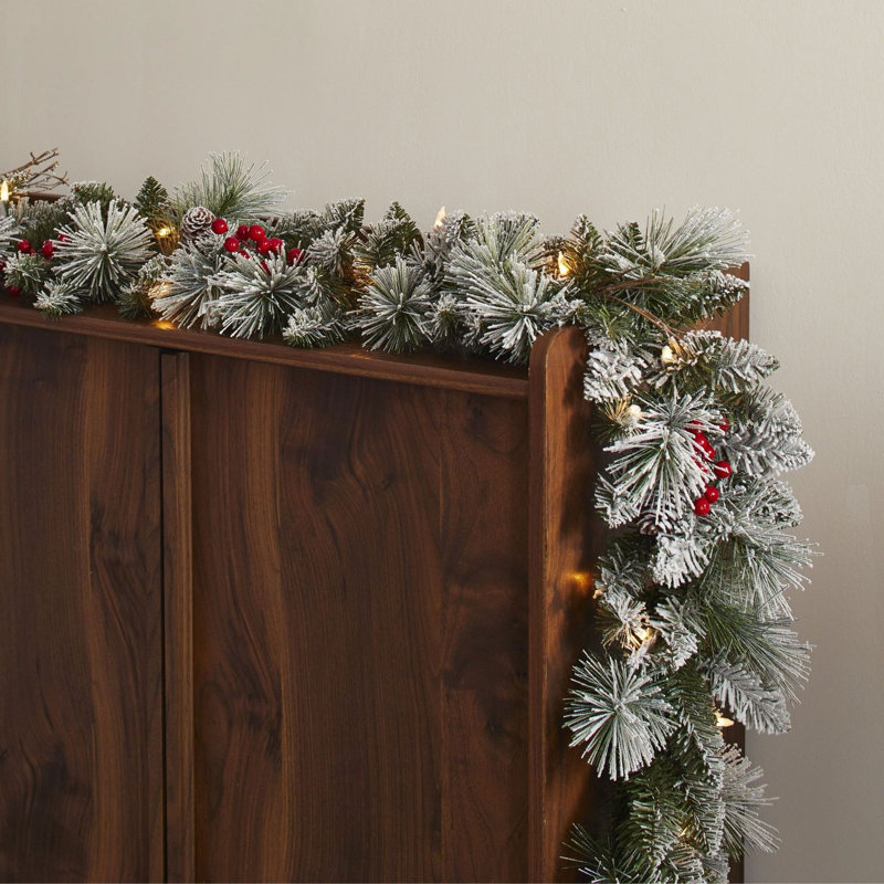 108'' in. Lighted Faux Pinecone Garland