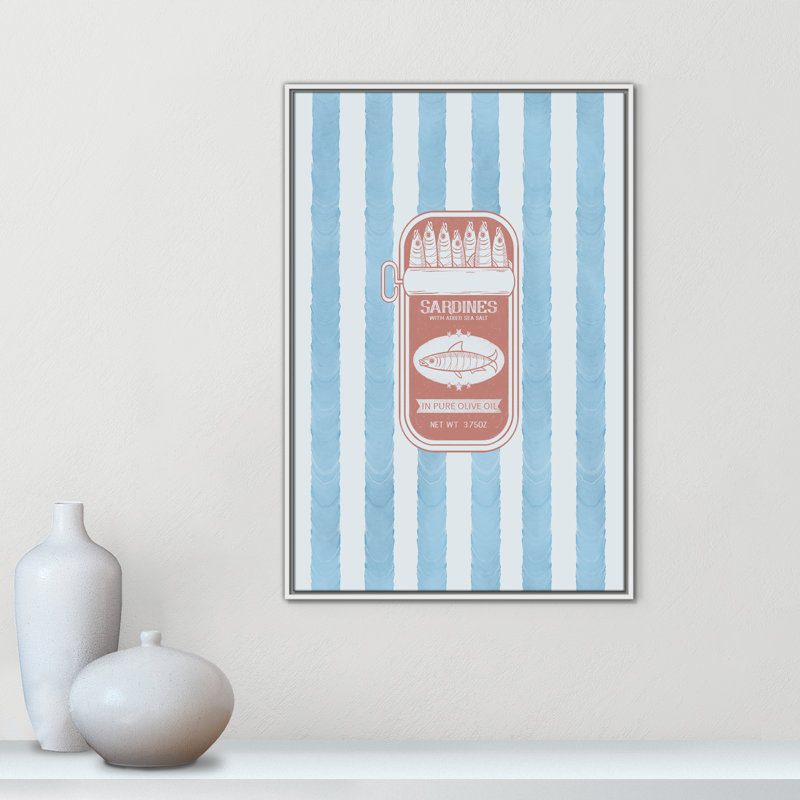 «Salty Sardines Print» par Marcus Prime, L 25,5 po x H 37,5 po, Flotteur blanc