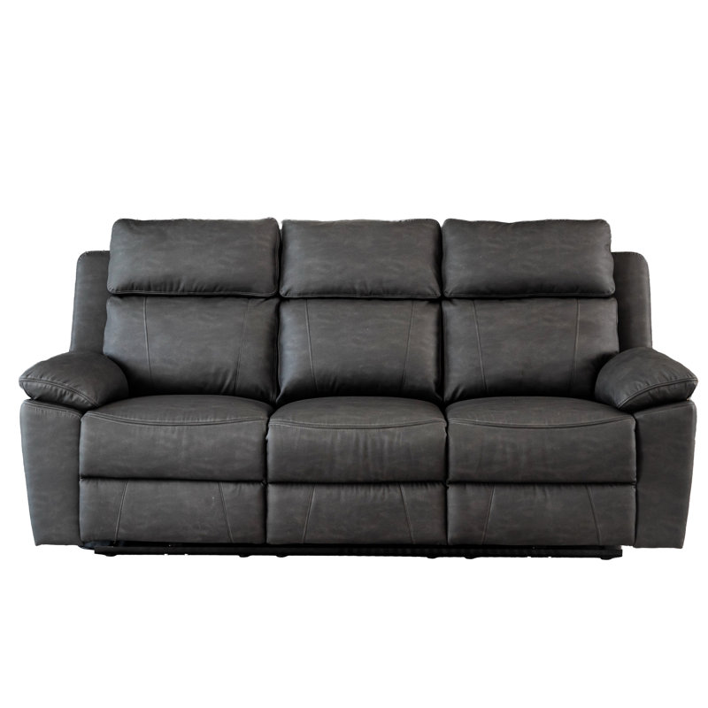 Ceazia 3 Piece Reclining Sofa Set, Dark Grey