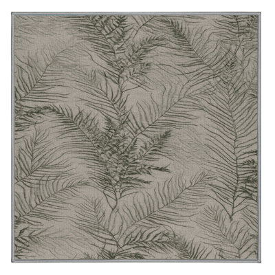 Machine Washable Botanical Gray Area Rug